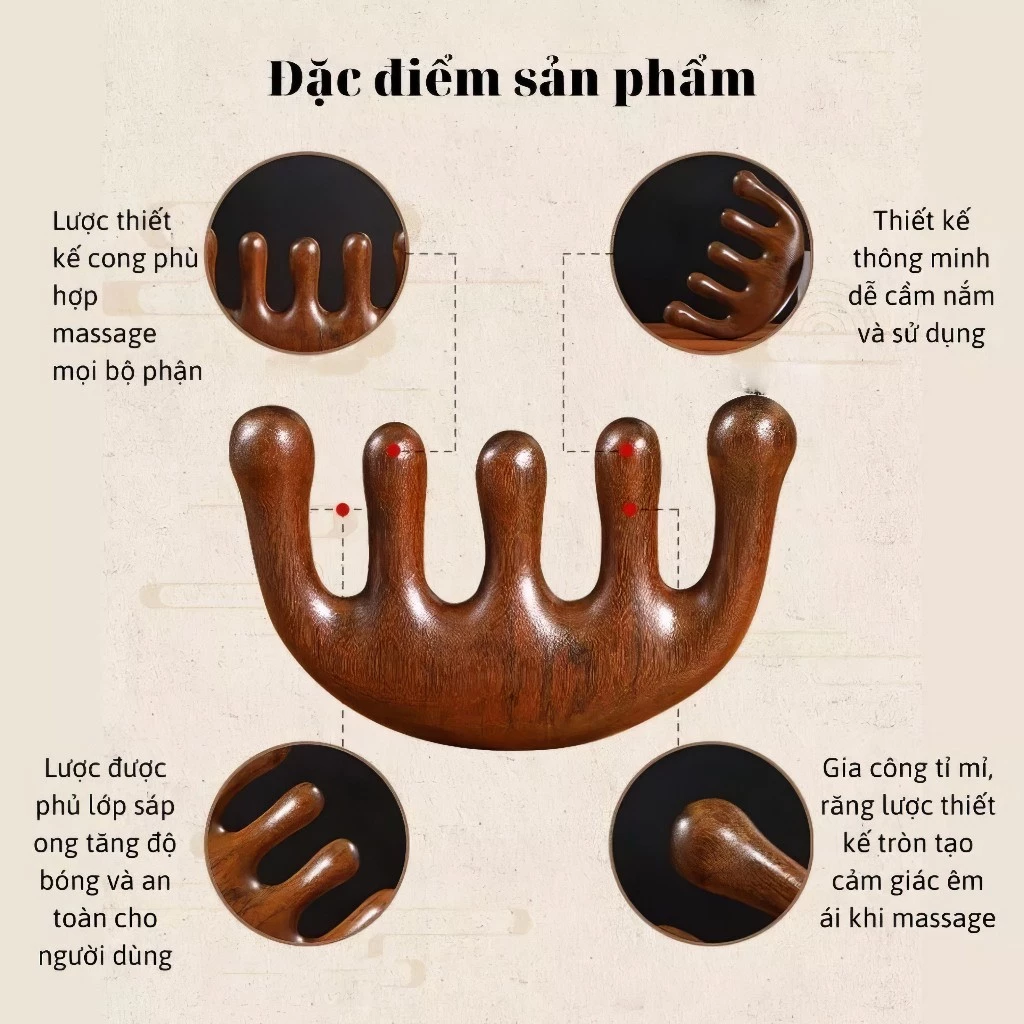 Mô tả Set quà tặng phụ nữ "Phú Quý" - Dầu dừa ép lạnh, Tinh dầu bưởi Đất Việt, Lược gỗ đàn hương massage - 4