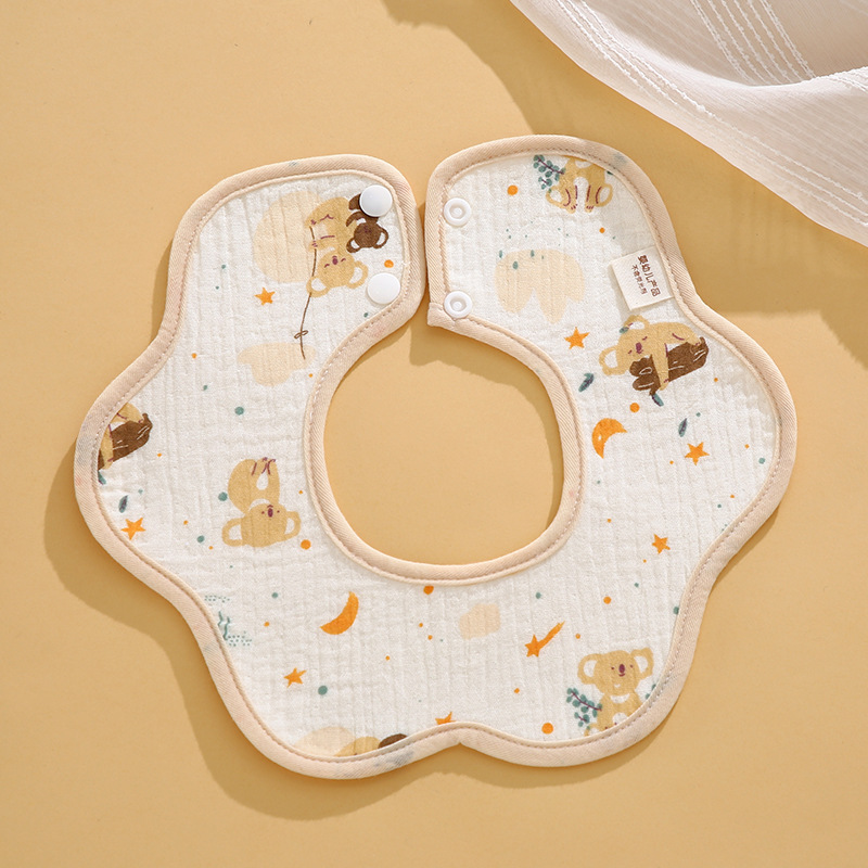Mô tả Yếm dãi, yếm ăn dặm tròn xoay 360 chất liệu Muslin thấm hút tốt nhiều màu sắc - 11
