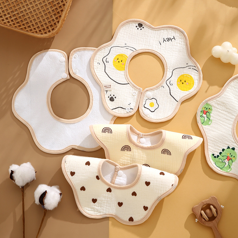Mô tả Yếm tròn xoay 360 Xô Muslin chống thấm nhiều họa tiết cho bé trai bé gái sơ sinh KT 22*24 cm - 7