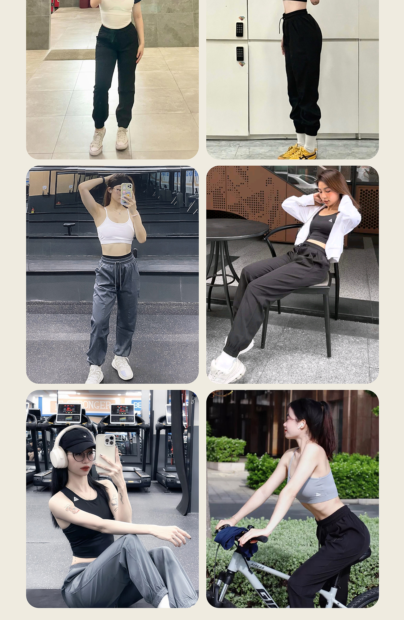Mô tả Quần jogger thể thao nữ Fitme ống rộng hỗ trợ tập gym yoga chạy bộ cao cấp - 7