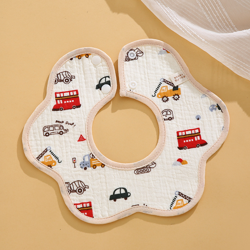 Mô tả Yếm tròn xoay 360 Xô Muslin chống thấm nhiều họa tiết cho bé trai bé gái sơ sinh KT 22*24 cm - 11