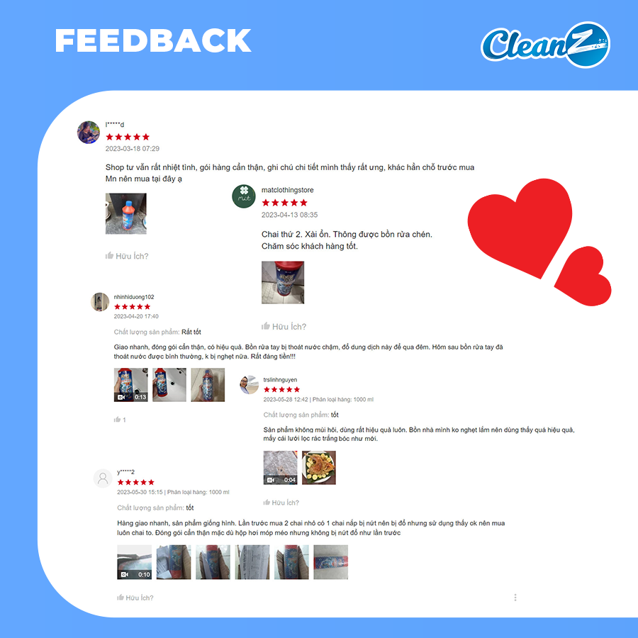Mô tả Gel sinh học sạch bồn rửa bát CleanZ - làm sạch đường ống, khử mùi hôi hiệu quả 500ml/1000ml - 4
