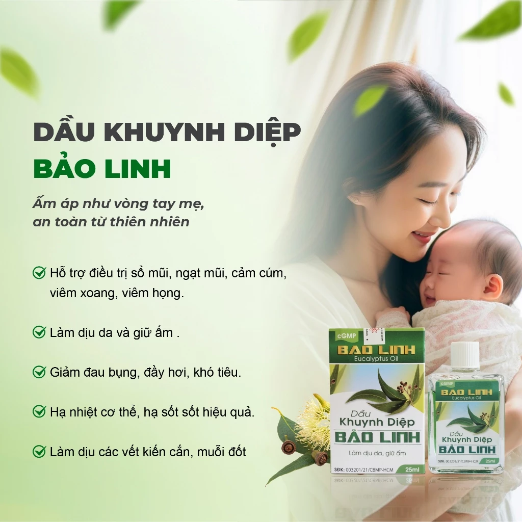 Mô tả Set quà tặng cho bé "Yến hạnh" - Dầu khuynh diệp, Tinh dầu tràm Huế, Nước tắm thảo dược, gạc rơ lưỡi - 2