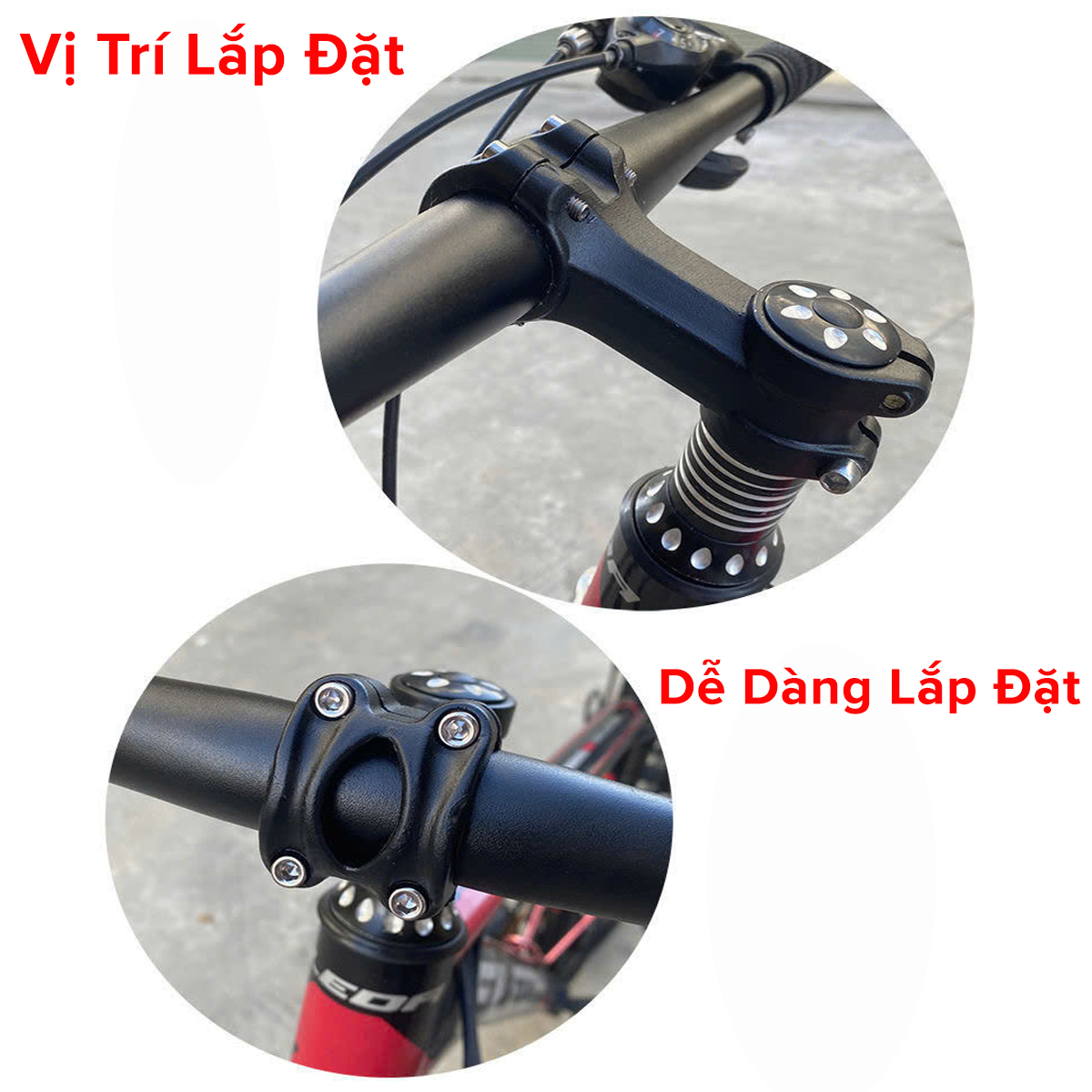 Mô tả Ghi Đông Tay Lái Xe Đạp Thể Thao Địa Hình Hợp Kim Nhôm Thép Cao Cấp Loại Thẳng Cong Siêu Bền Hãng Amalife - 7
