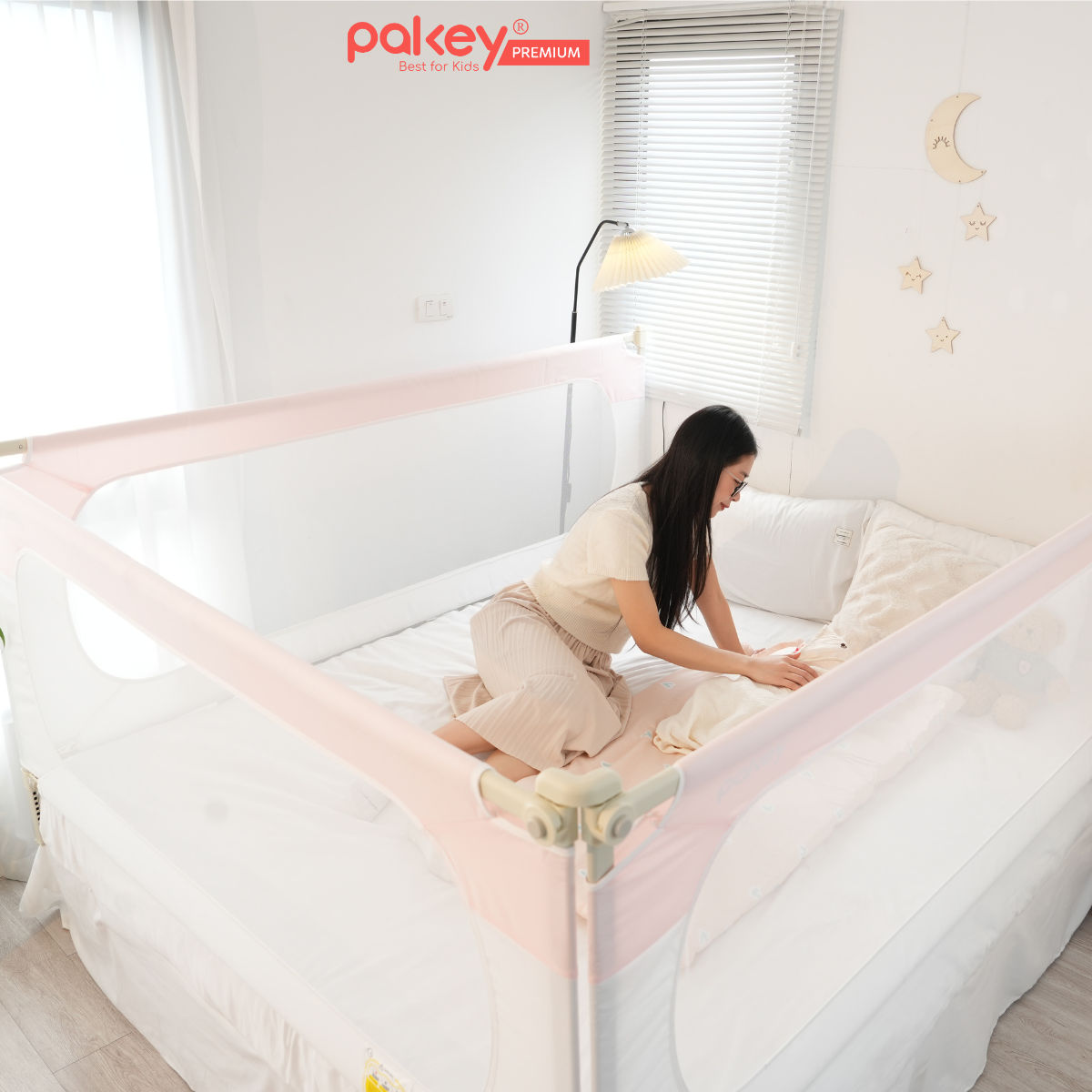 Mô tả Thanh Chắn Giường PAKEY SB2 Cao Cấp Nâng Hạ Một Bên Dễ Dàng, Hàng Rào Giường An Toàn Cho Bé Yêu- Bảo Hành Trọn Đời - 1