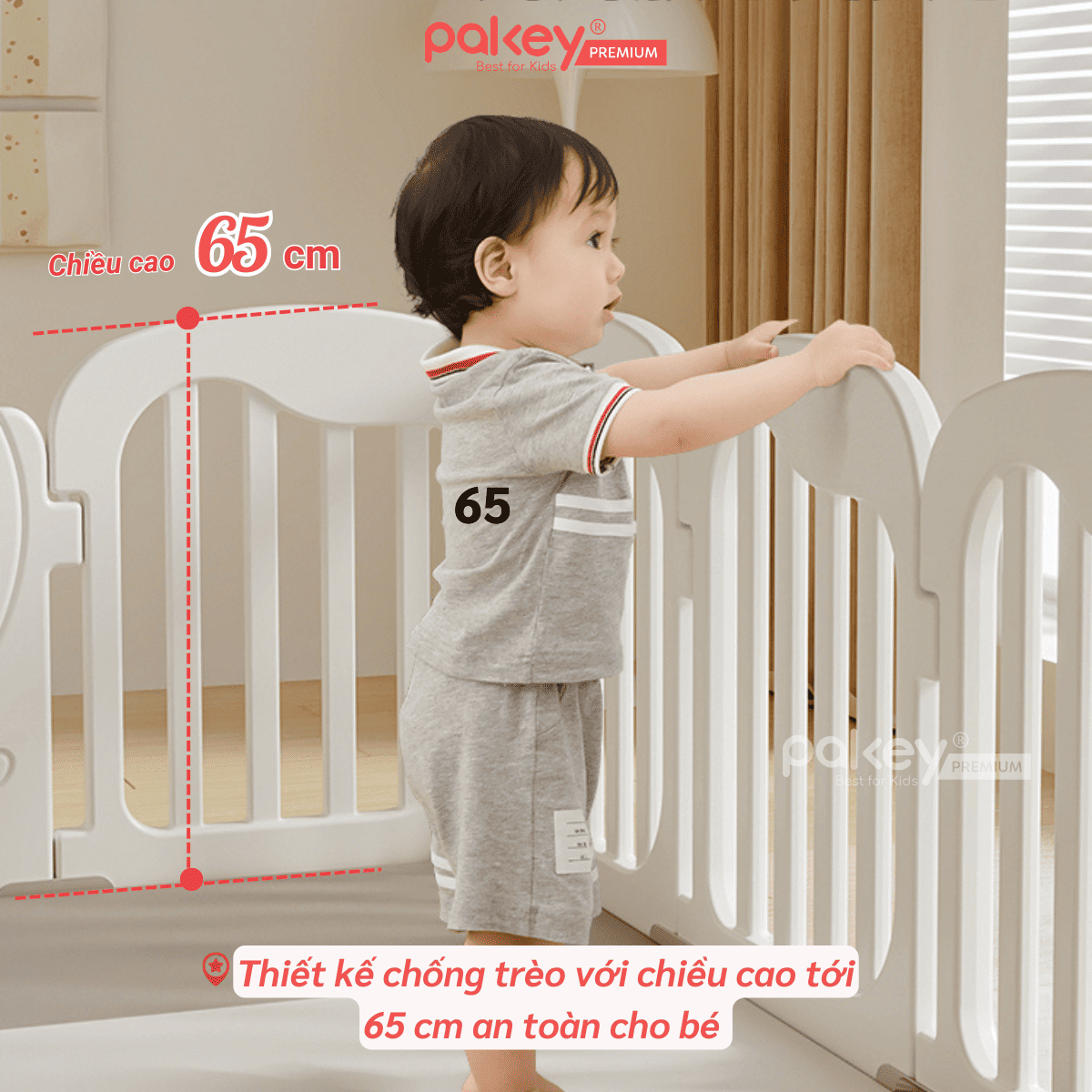 Mô tả Quây Cũi Nhựa PAKEY Cao Cấp Hình Trái Tim, Chiều Cao Vượt Trội An Toàn Cho Bé - Bảo Hành Trọn Đời - 5