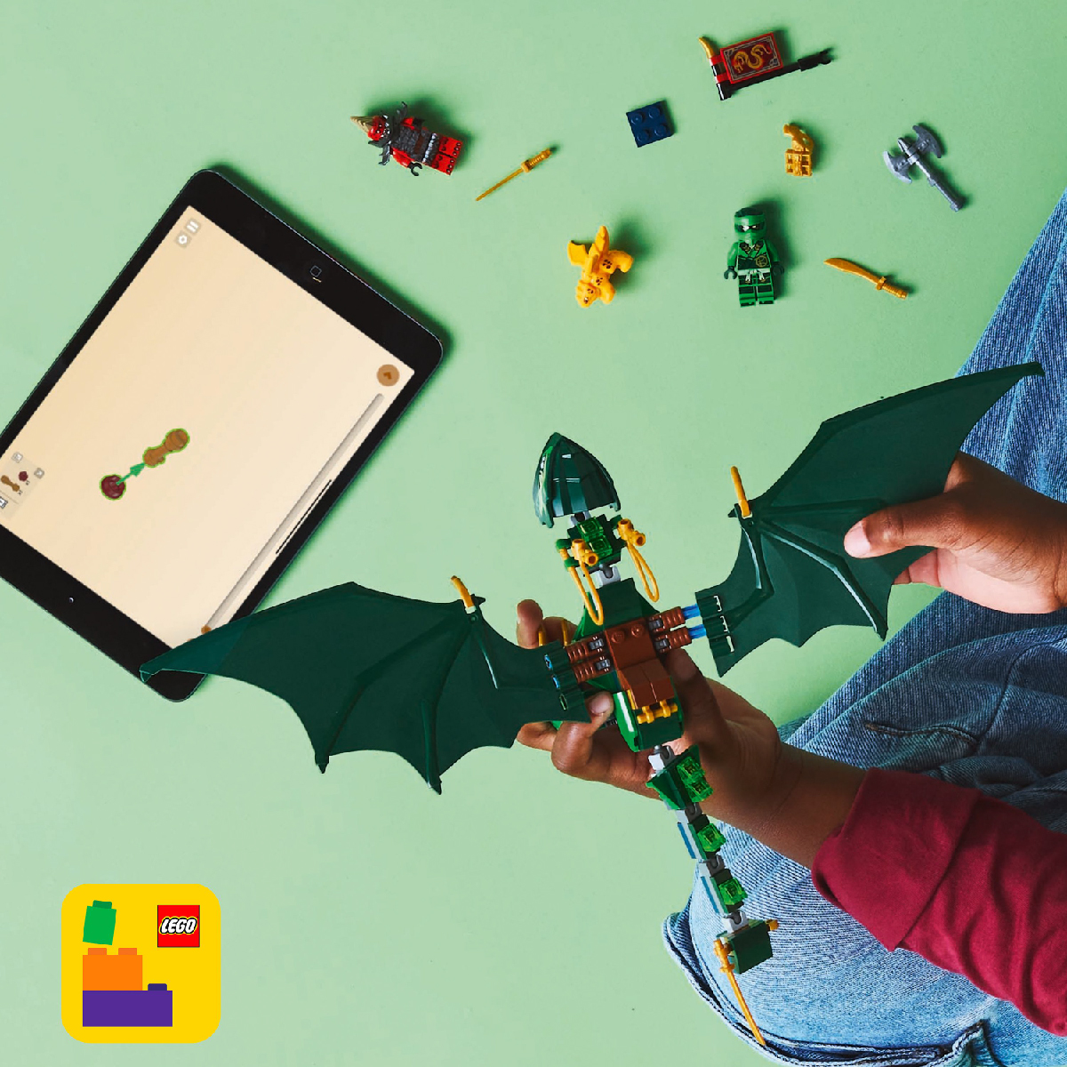 Mô tả LEGO NINJAGO 71829 Đồ Chơi Lắp Ráp Rồng Rừng Xanh Của Lloyd (128 Chi Tiết) - 7