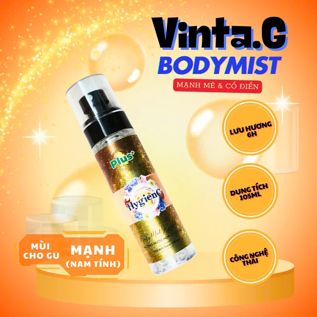 Mô tả Nước Hoa Bodymist HygienC Plus 105 ML/Chai Lưu Hương Tới 6 Giờ - Dành Cho Nam Nữ - 1