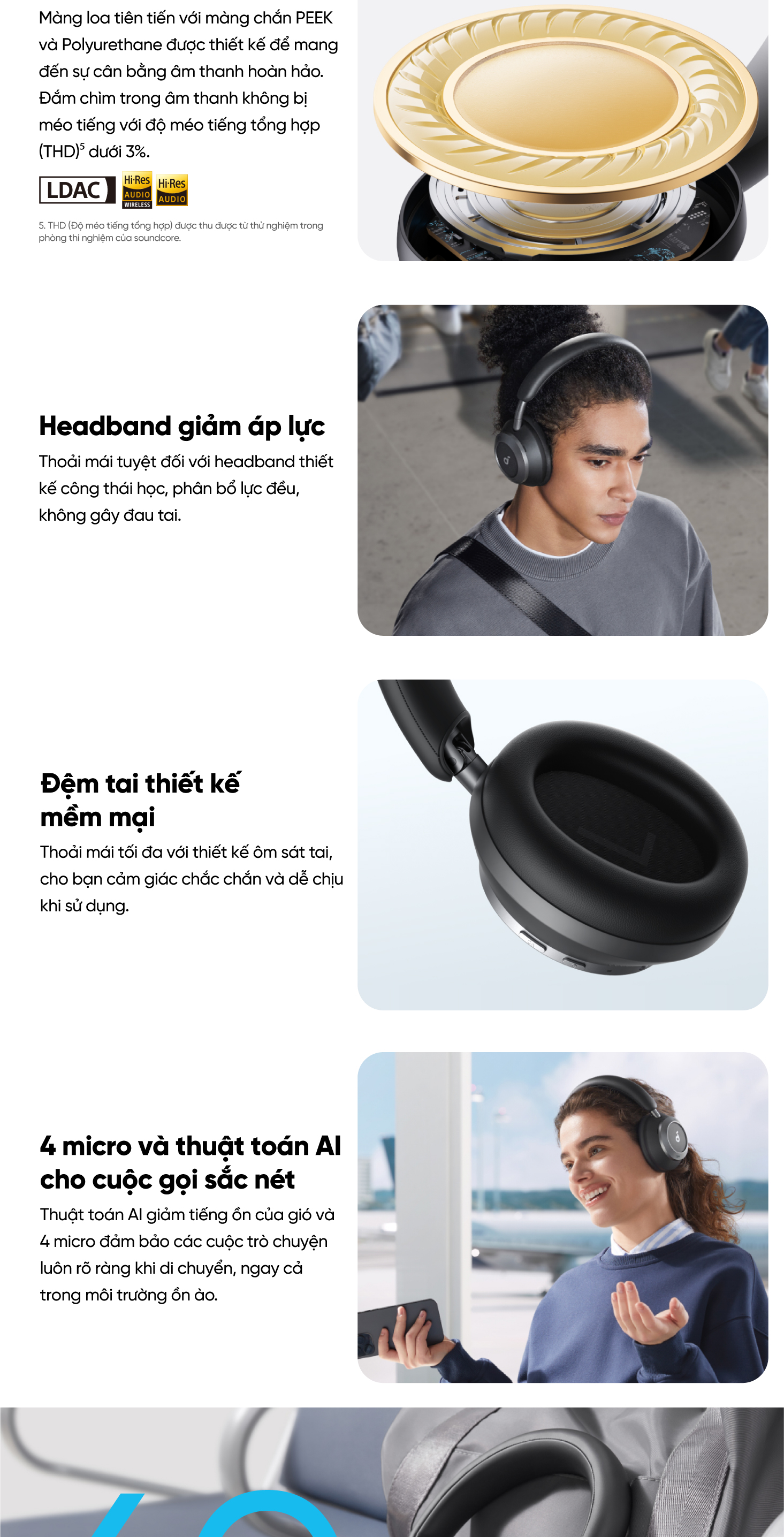 Mô tả Tai nghe không dây chụp tai soundcore Space One Pro | Chống ồn ANC 3.0 | Gấp siêu gọn sạc siêu nhanh - 2