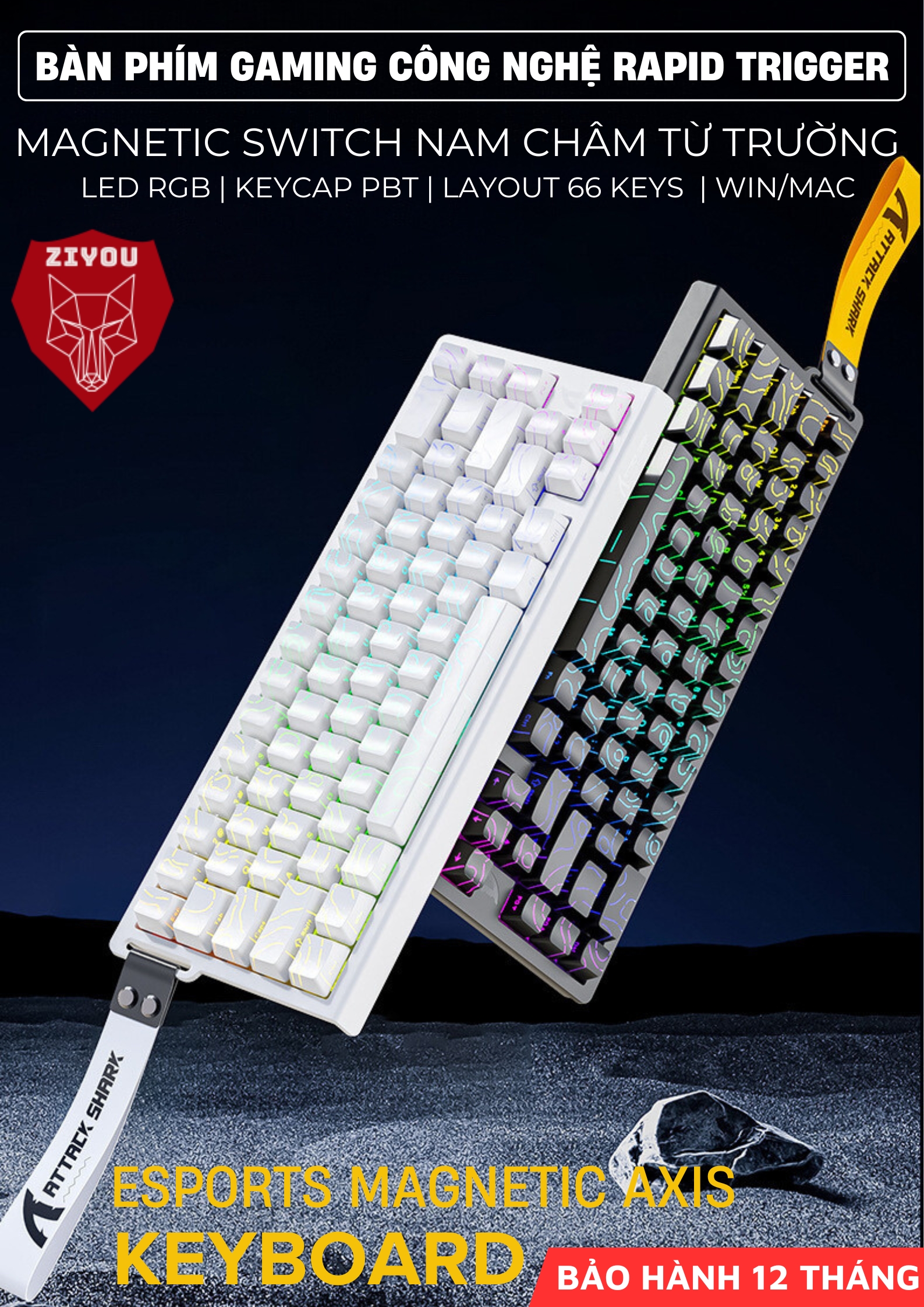 Mô tả Bàn Phím Cơ Rapid Trigger Ziyou Attack Shark X68 HE LED RGB Cao Cấp Chuyên Game - 11