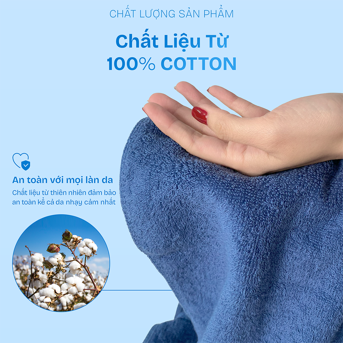 Mô tả Khăn tắm gội CHU MY nhiều màu, 30x80cm, 70x140cm - 3