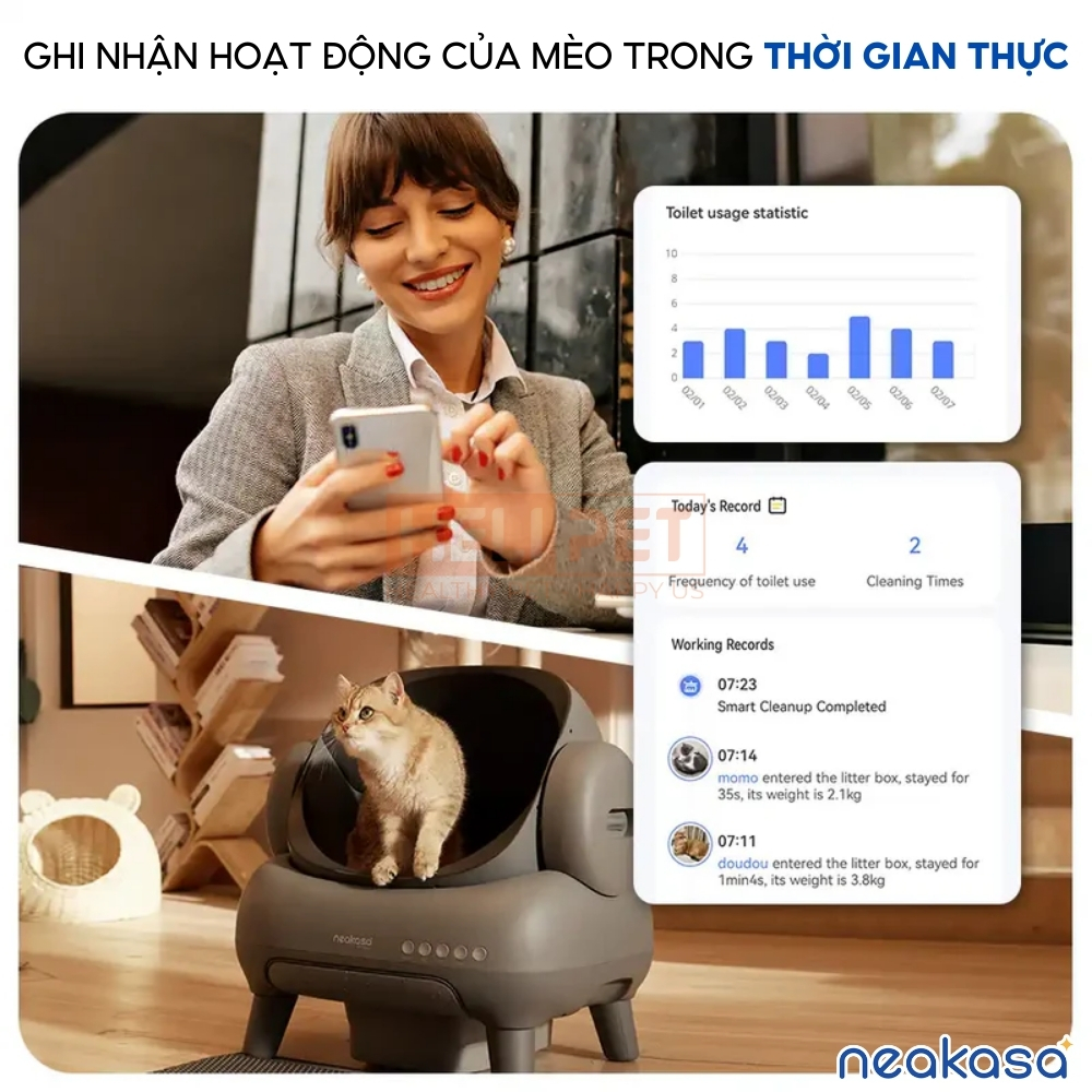 Mô tả Máy dọn vệ sinh cho mèo NEAKASA M1 - Thiết kế OPEN-TOP Nhà vệ sinh cho mèo từ 1 - 15 kg - 5