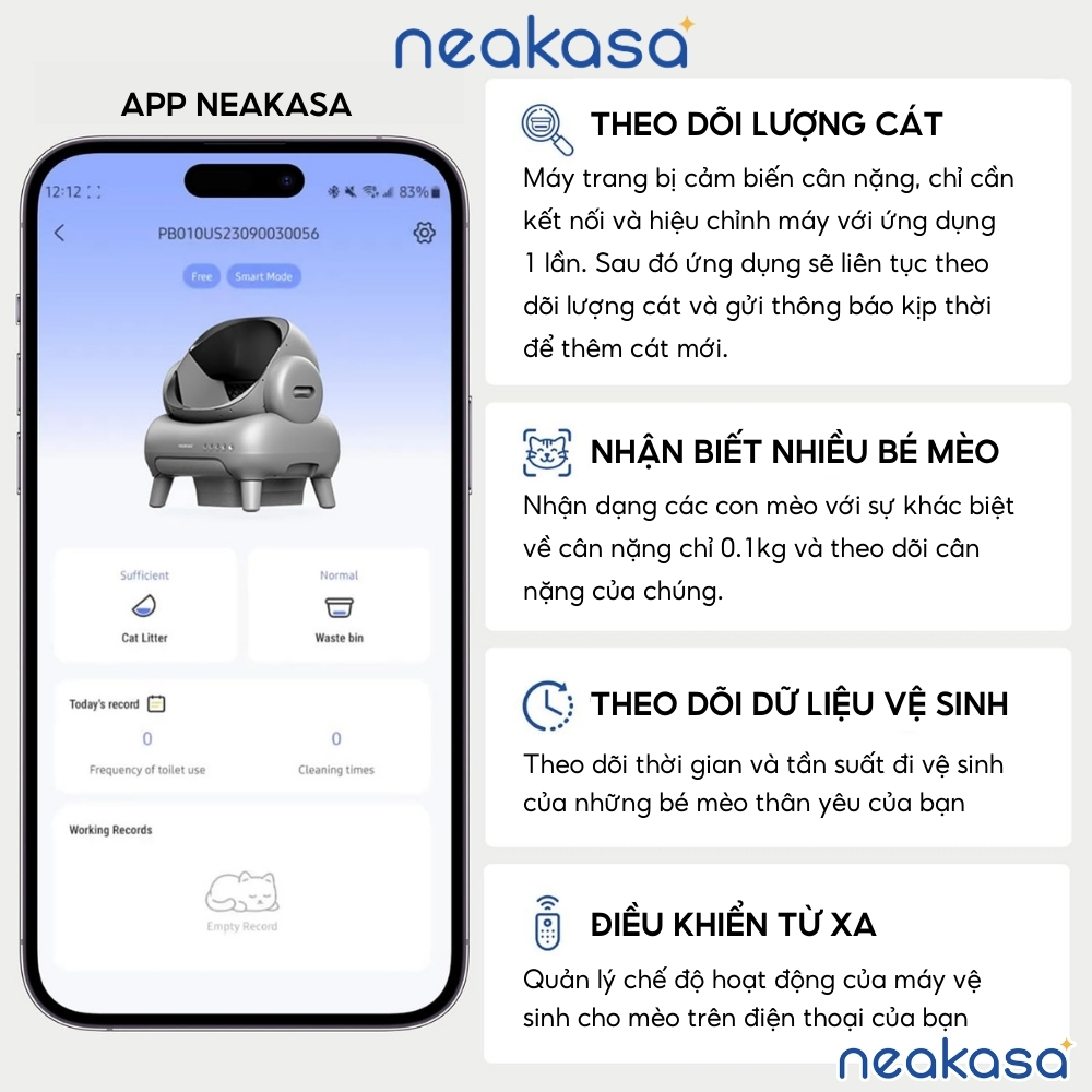 Mô tả Máy dọn vệ sinh cho mèo NEAKASA M1 - Thiết kế OPEN-TOP Nhà vệ sinh cho mèo từ 1 - 15 kg - 7