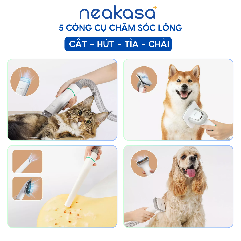Tông đơ điện Neakasa P1 Pro với các cữ lược