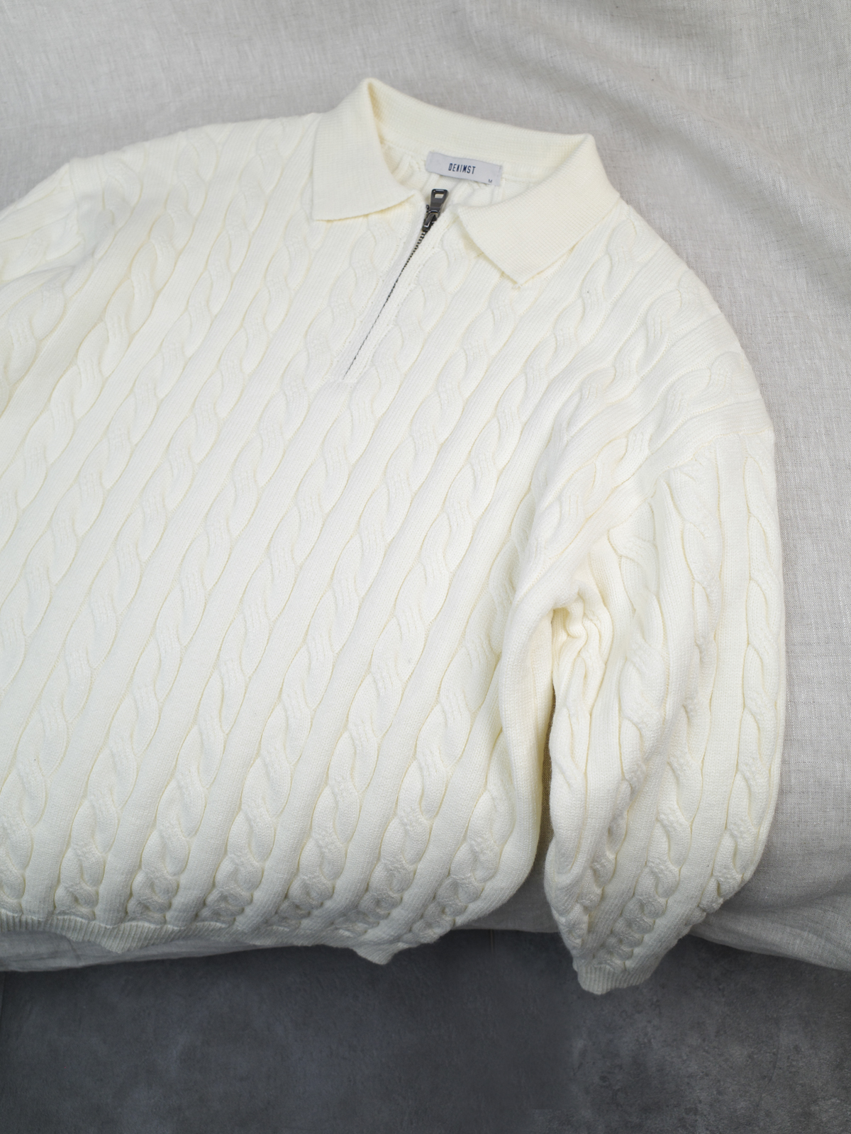 Mô tả Áo Polo Nam Len Trơn DNST 717, Áo Sweater Len Hàn Quốc Unisex Vặn Thừng Dày Dặn - 11