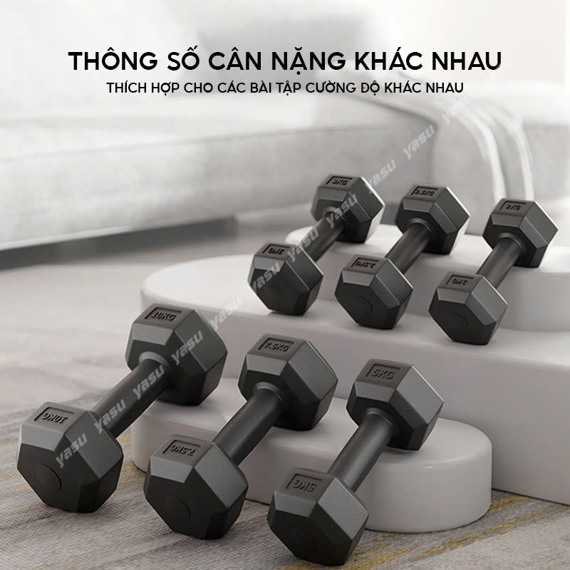 Mô tả Tạ Tay 2KG 3KG 5KG 8KG Cement hàng cao cấp Yasu thể Dục Tại Nhà Tập Gym Yoga Pilates - 6