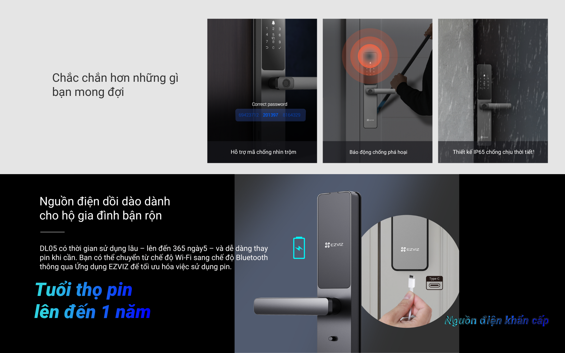 Mô tả Khóa vân tay thông minh EZVIZ DL05 - Hỗ trợ Lắp Đặt Toàn Quốc - 5