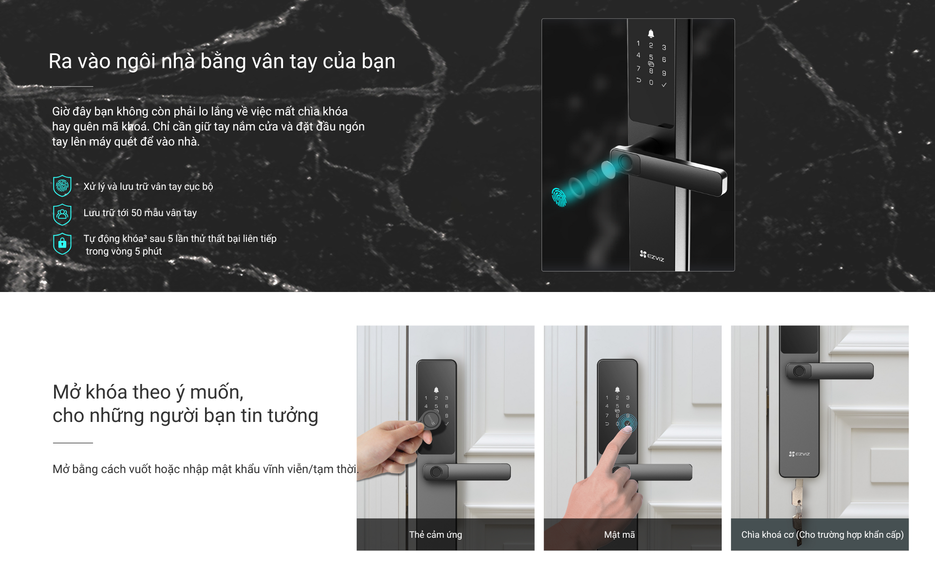 Mô tả Khóa vân tay thông minh EZVIZ DL05 - Hỗ trợ Lắp Đặt Toàn Quốc - 3