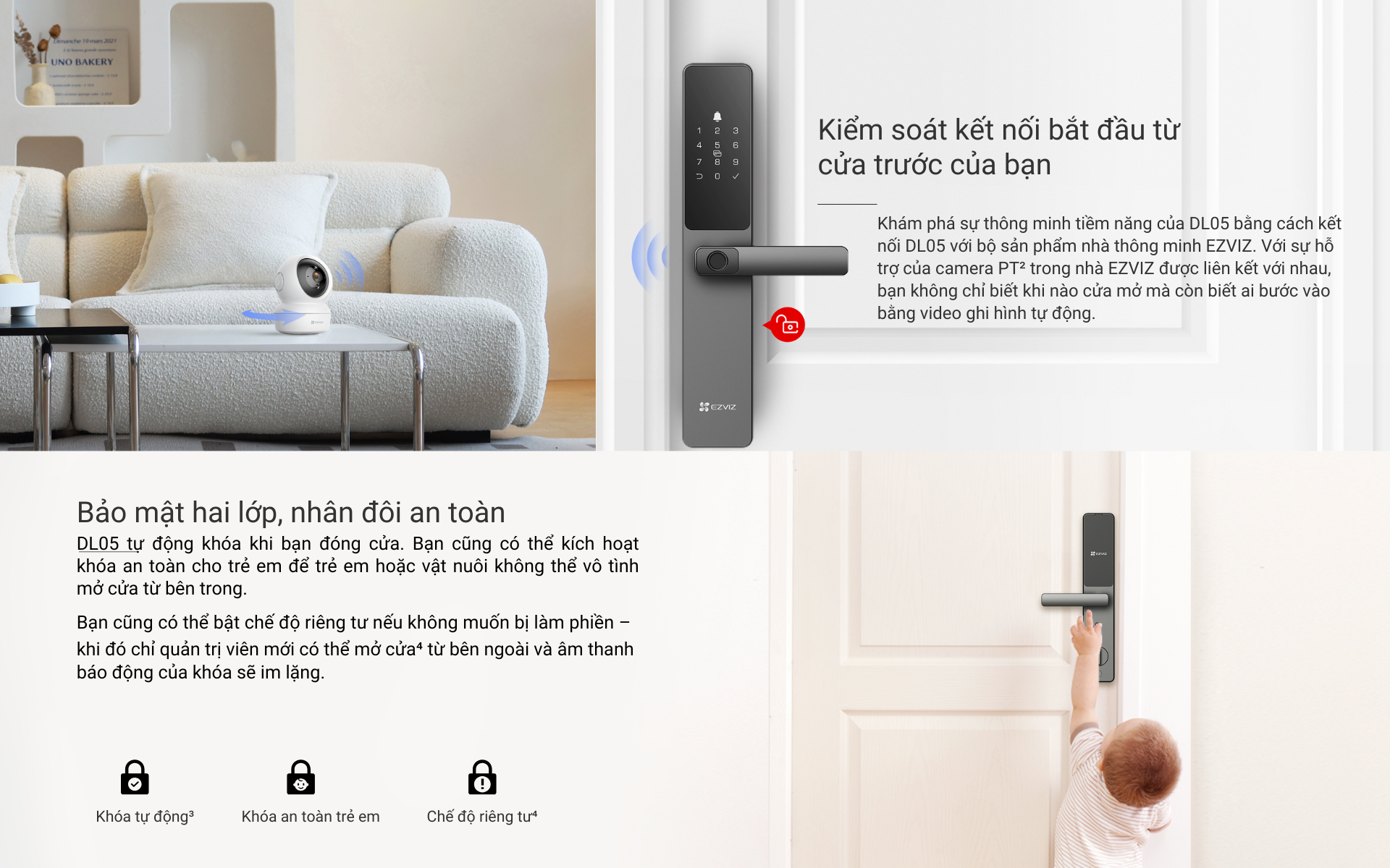 Mô tả Khóa vân tay thông minh EZVIZ DL05 - Hỗ trợ Lắp Đặt Toàn Quốc - 2