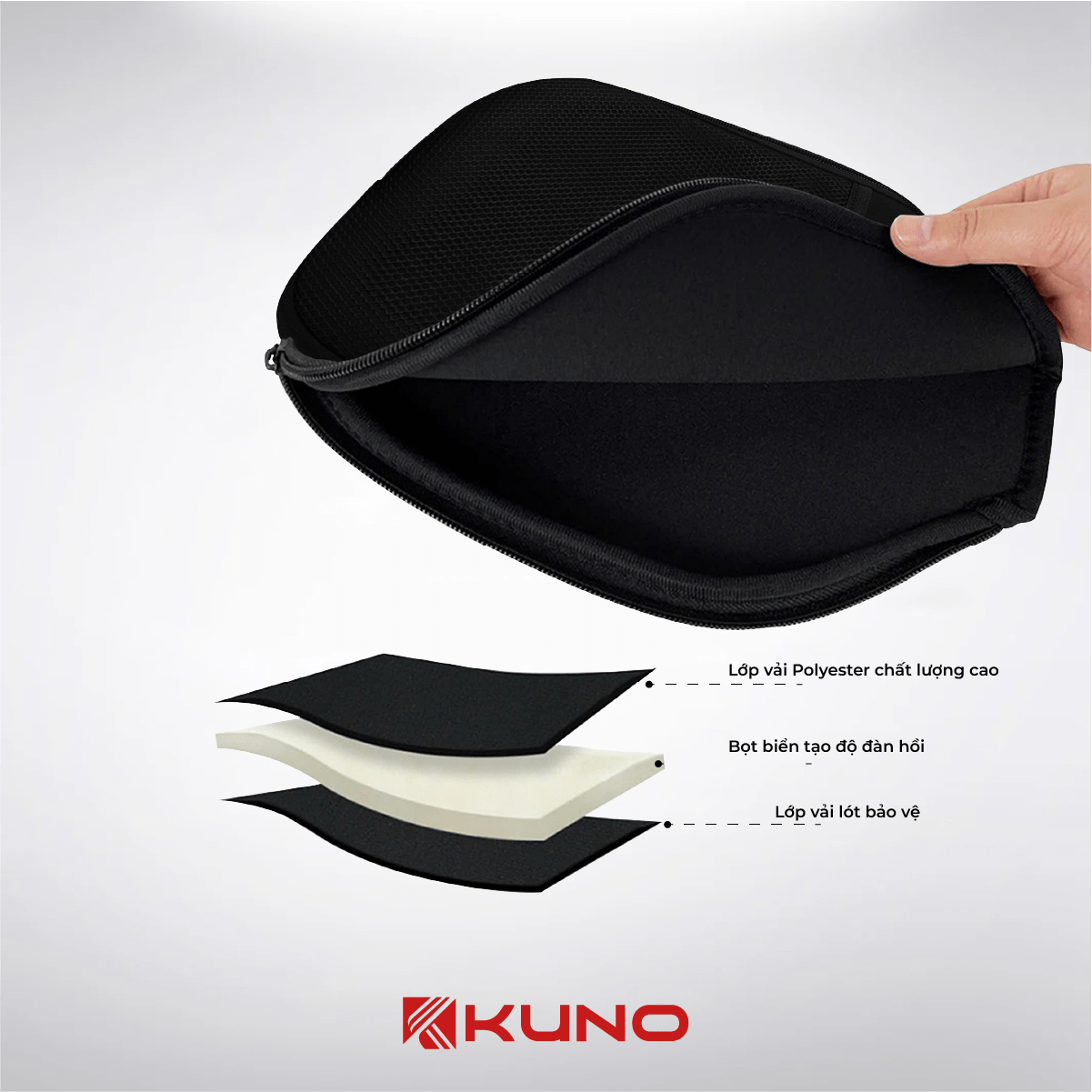 Mô tả Túi Đựng Vợt Pickleball KUNO Chính Hãng, Túi Chống Sốc, Bảo Vệ Mặt Vợt - TPIC02 - 3