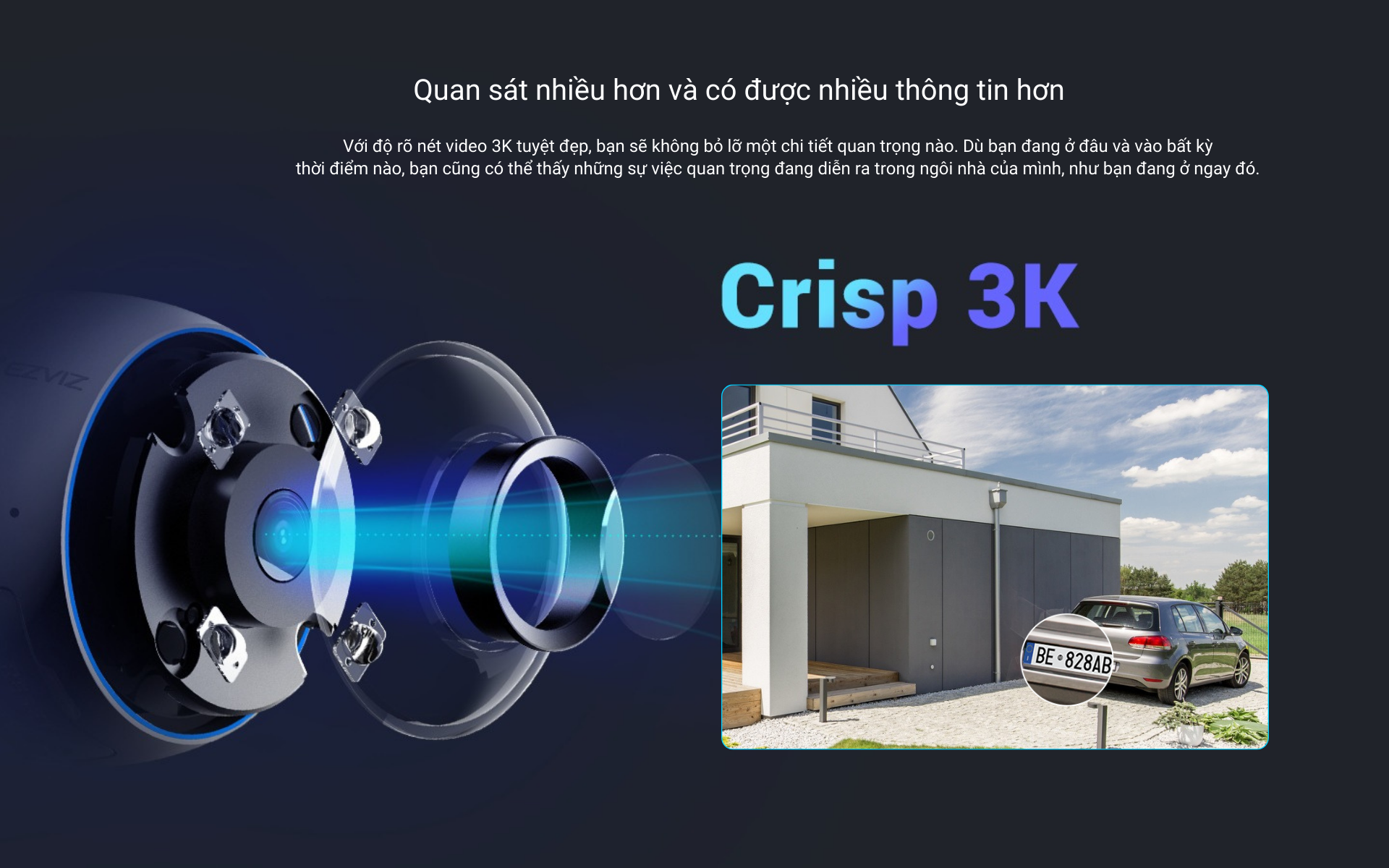 Mô tả Camera Wi-fi EZVIZ H3 2K(3MP) & 3K(5MP), Ghi Hình Màu Ban Đêm, Đàm Thoại, Chống Nước 67 - 2