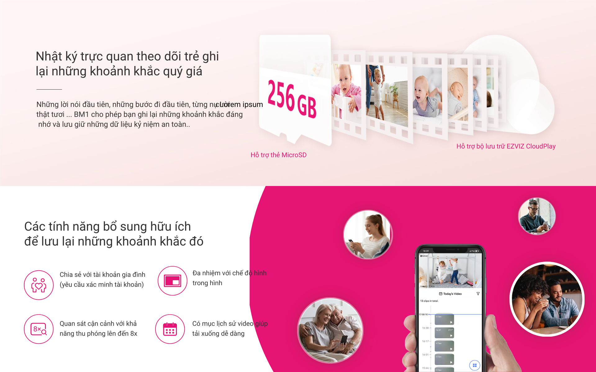 Mô tả Camera Baby EZVIZ BM1, FHD 1080P, Pin Sạc & Wi-fi, Hồng Ngoại Vô Hình - 8