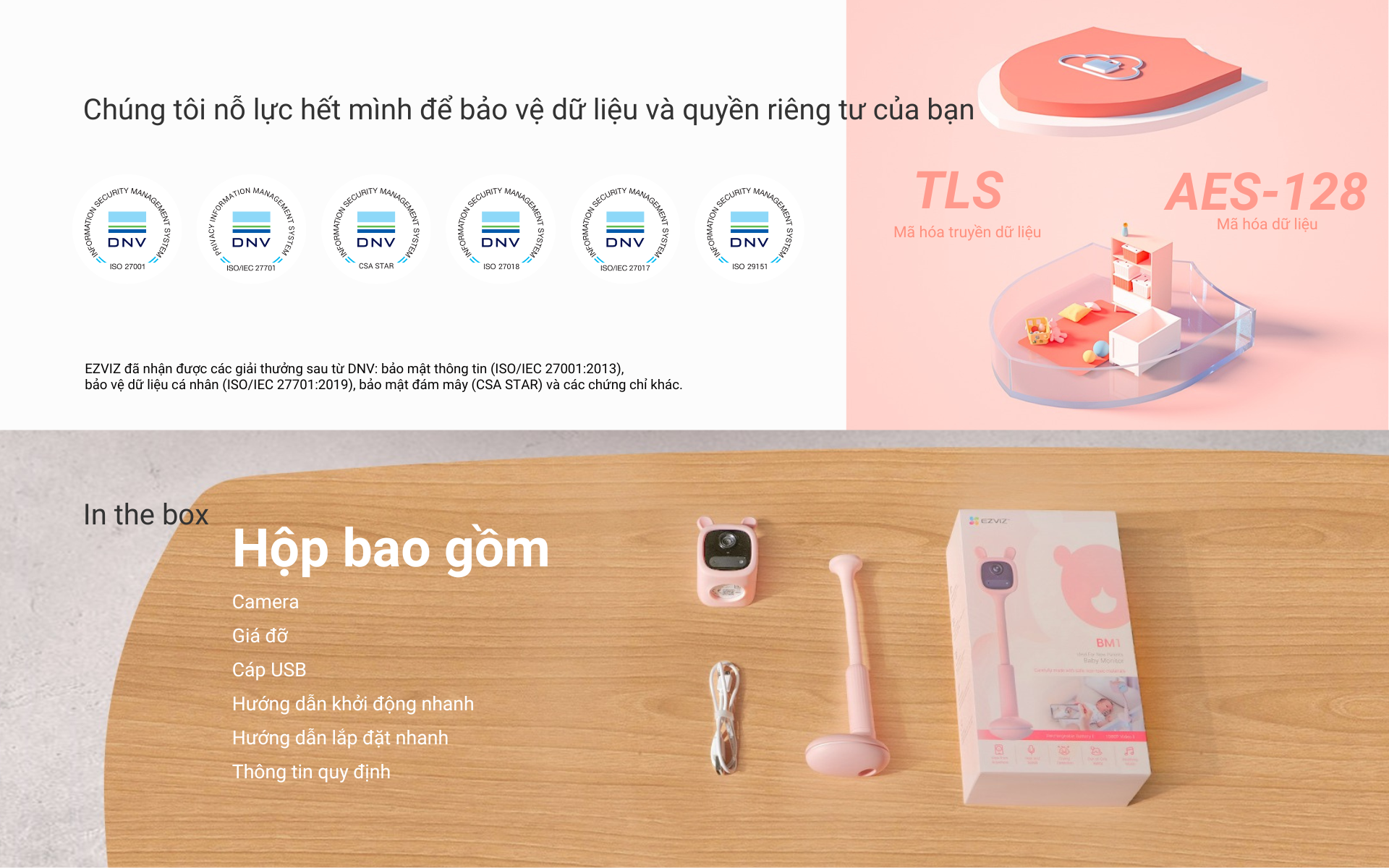 Mô tả Camera Baby EZVIZ BM1, FHD 1080P, Pin Sạc & Wi-fi, Hồng Ngoại Vô Hình - 9