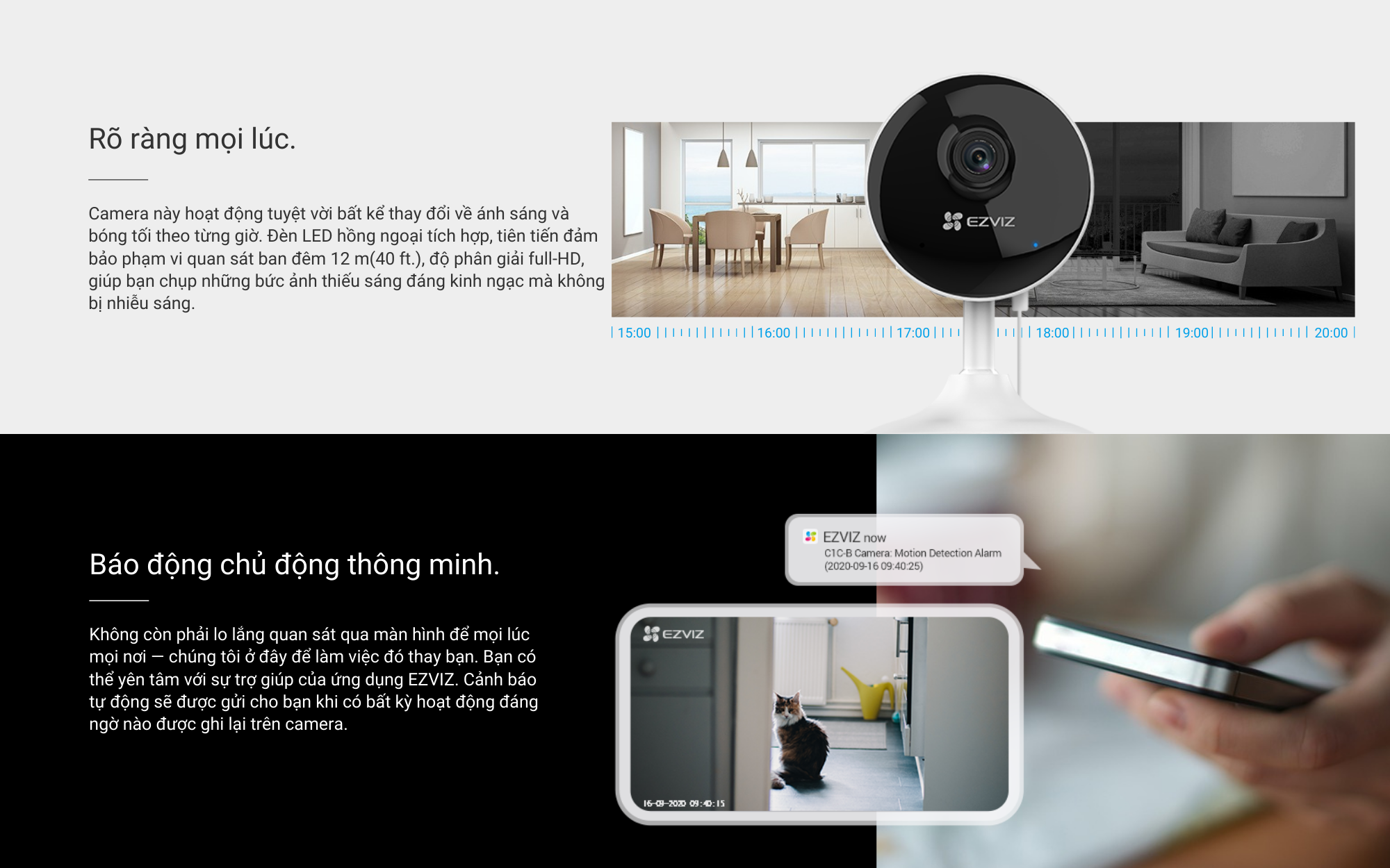 Mô tả Camera WI-FI Trong nhà EZVIZ C1C-B 1080p, Đàm Thoại 2 Chiều, Công Nghệ Video H.265 - 2