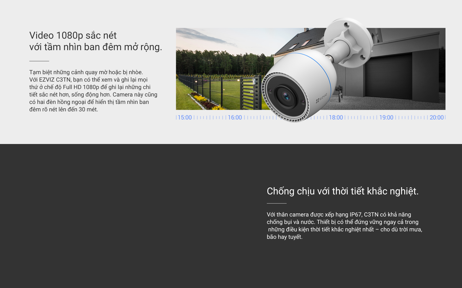 Mô tả Camera WI-FI EZVIZ C3TN 2MP, Ngoài Trời, Không/Có Màu Ban Đêm, IP68 - 2