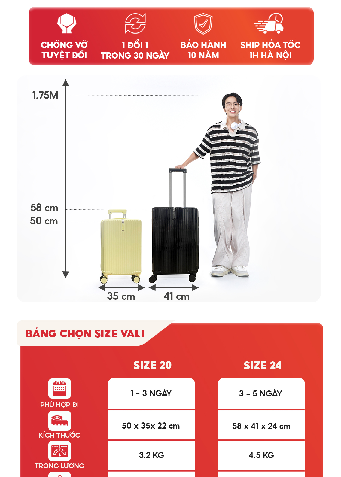 Mô tả Vali du lịch SUNNY-SV09 Plus, vali kéo size 20/24,tích hợp cổng sạc USB, khay đựng cốc, móc treo đồ - 2