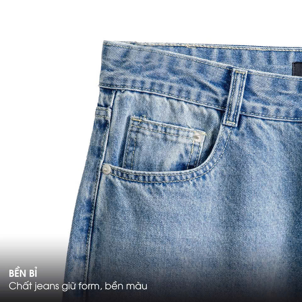 Quần jean nam SUÔNG ống rộng form rộng lưng cao RETRO WASH FABUMAN chất bò co giãn bigsize