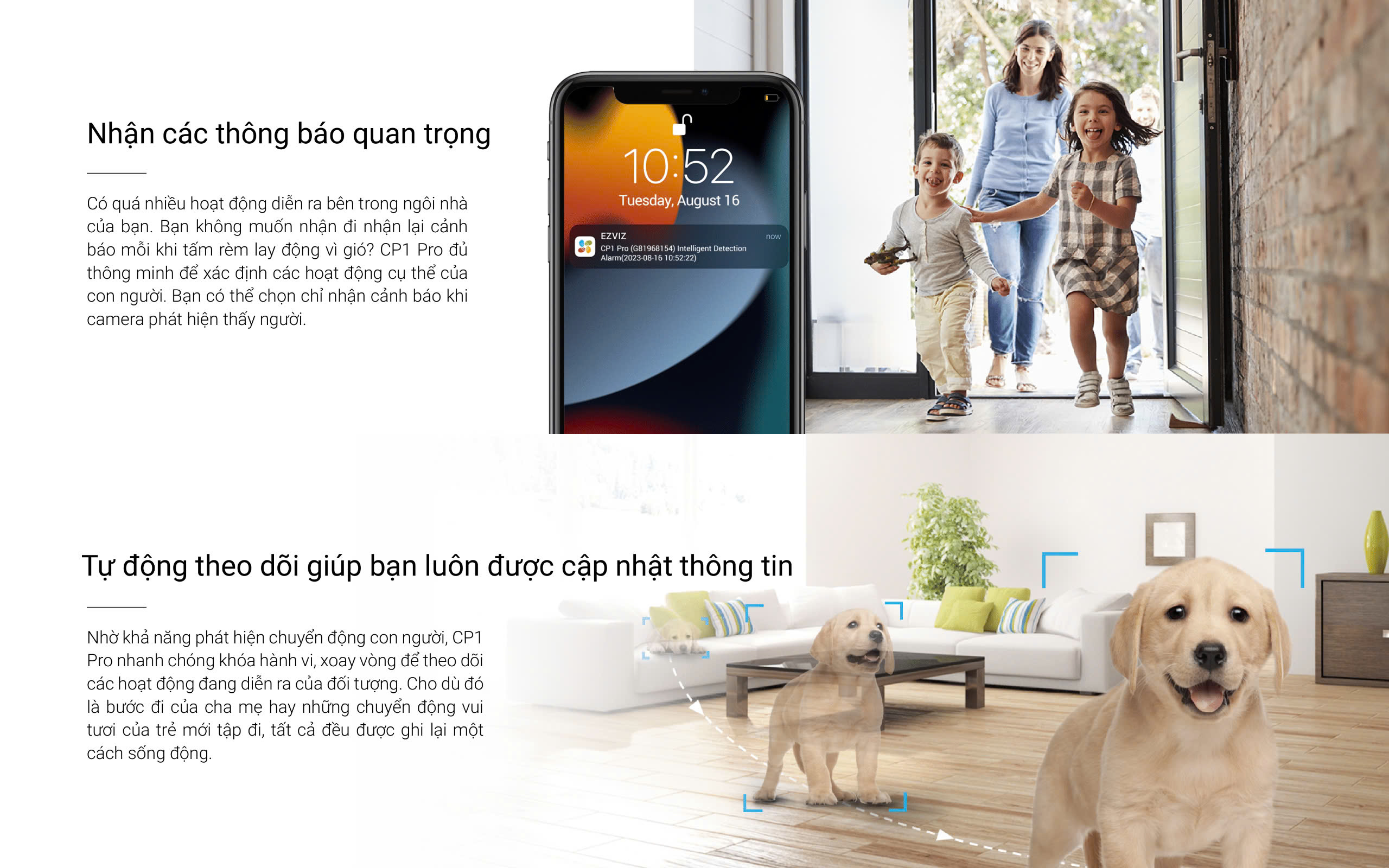 Mô tả Camera WI-FI EZVIZ CP1 Pro 2MP Quay quét 360 độ, Chạm để gọi, Ghi hình màu đêm thông minh - Bản nâng cấp của C6N - 3