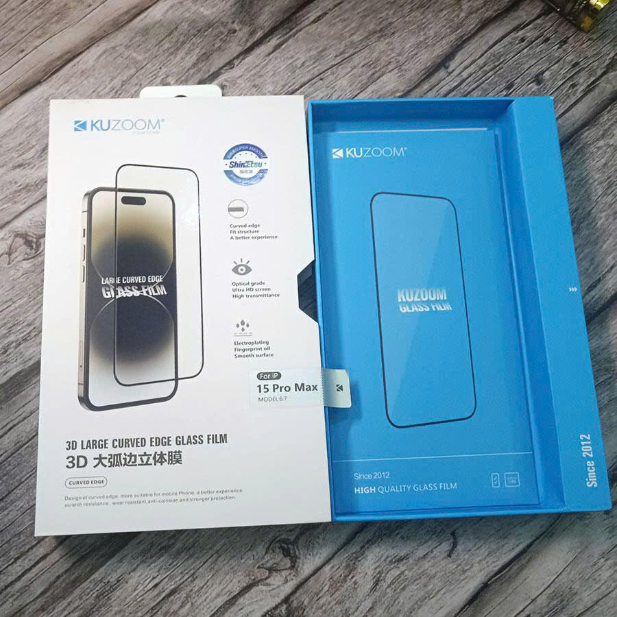 Mô tả Kính Cường Lực 3D Trong Suốt FULL HD Chính Hãng Kuzoom Chịu Lực Tốt Dành Cho IP X-11-12-13-14-15-16 - 5