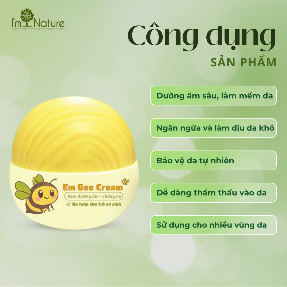 Kem dưỡng ẩm Em Bee Cream kem bôi chống nẻ, kháng khuẩn cấp ẩm, làm dịu ...
