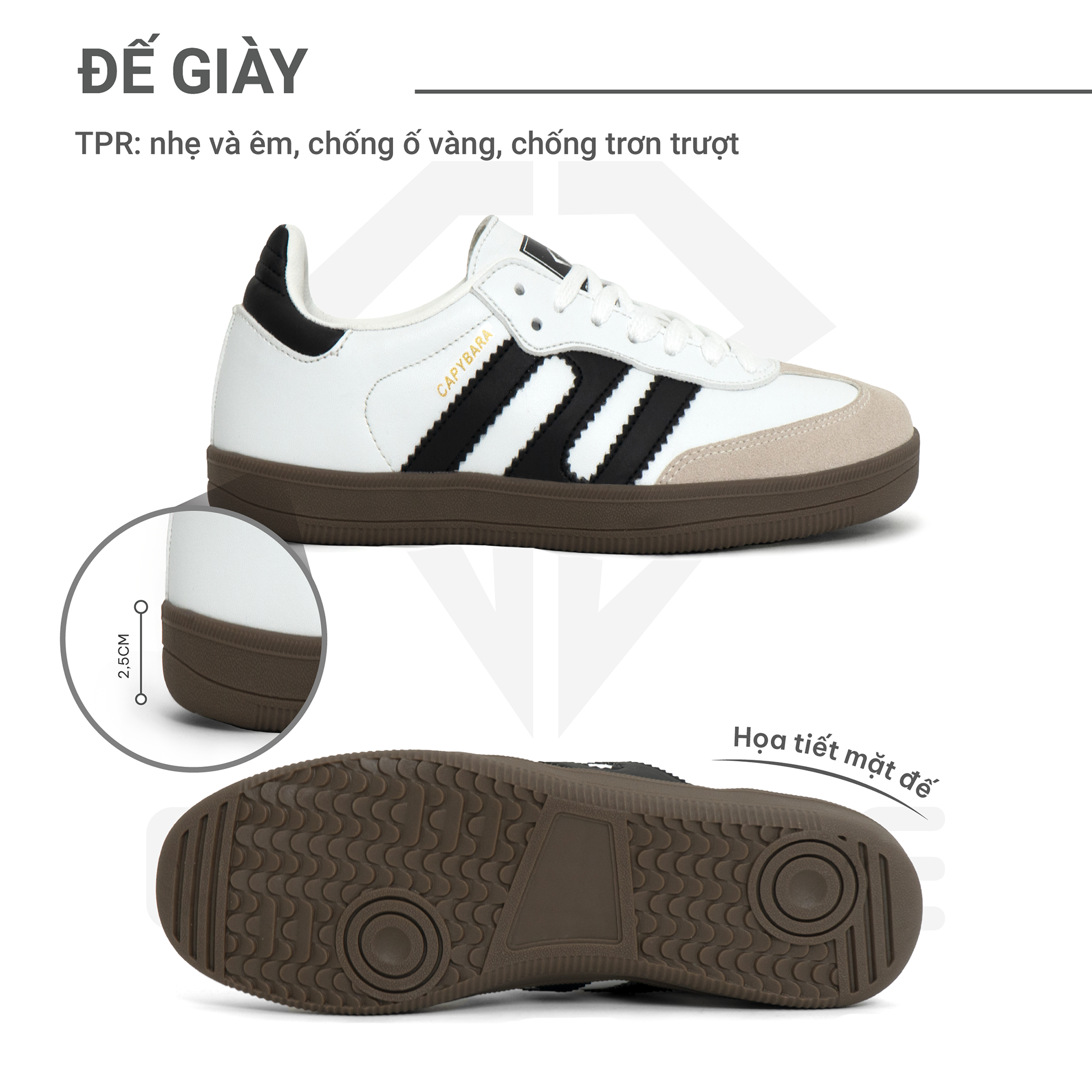Mô tả Giày thể thao đế bằng G2 Gaze giày nam sneaker dáng thể thao nữ samba thời trang chính hãng G2 STORE - 3