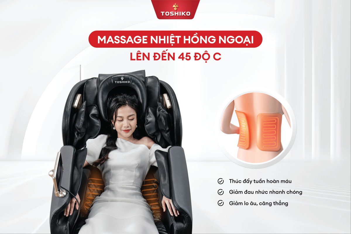 Massage nhiệt hồng ngoại Ghế massage Toshiko T9