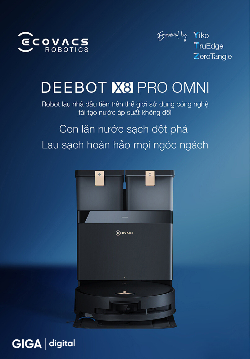 Robot hút bụi Ecovacs Deebot X8 Pro Omni Bản Quốc Tế 2025 Lực hút