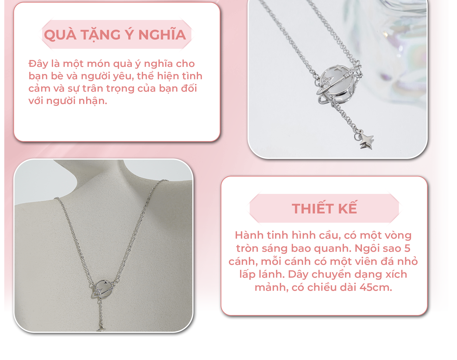 Mô tả Dây chuyền nữ CDE Orbiting Star Necklace Silver CDE6443SV - 4