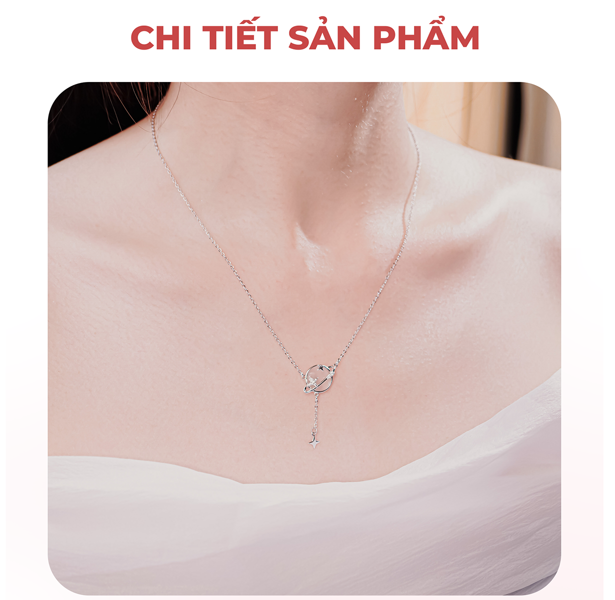 Mô tả Dây chuyền nữ CDE Orbiting Star Necklace Silver CDE6443SV - 5
