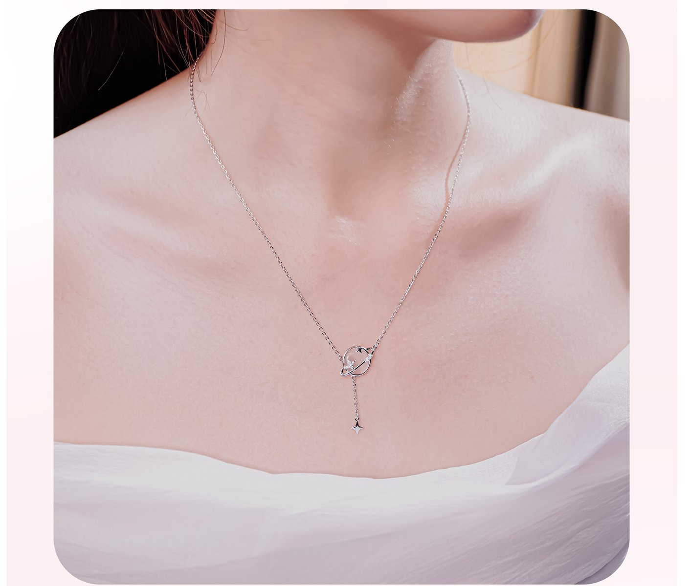 Mô tả Dây chuyền nữ CDE Orbiting Star Necklace Silver CDE6443SV - 6