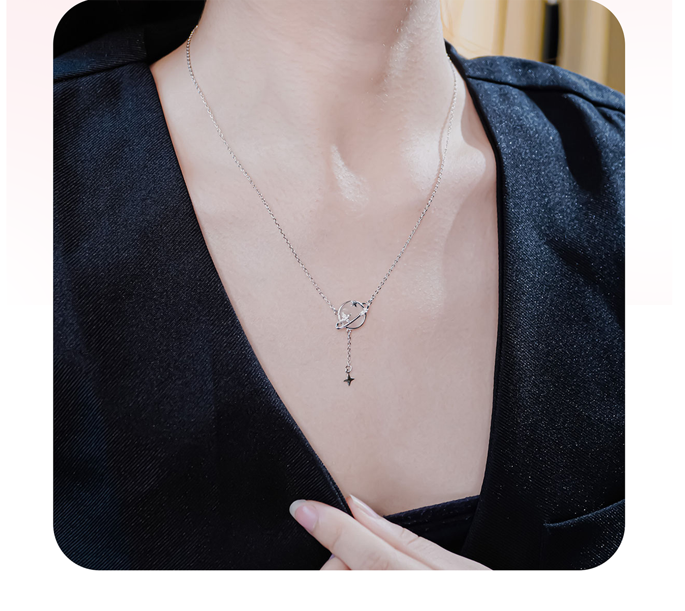 Mô tả Dây chuyền nữ CDE Orbiting Star Necklace Silver CDE6443SV - 7
