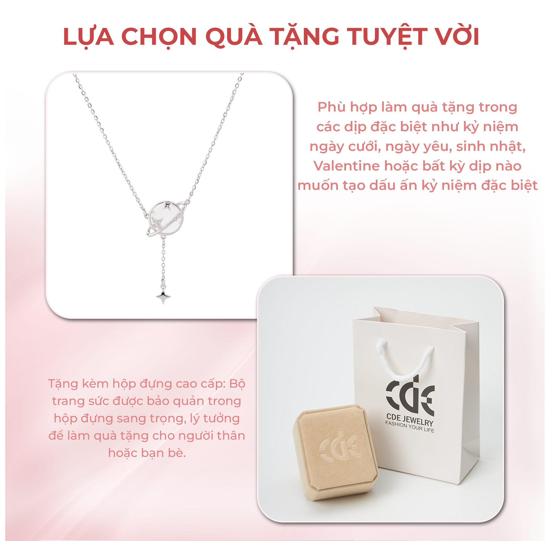 Mô tả Dây chuyền nữ CDE Orbiting Star Necklace Silver CDE6443SV - 8