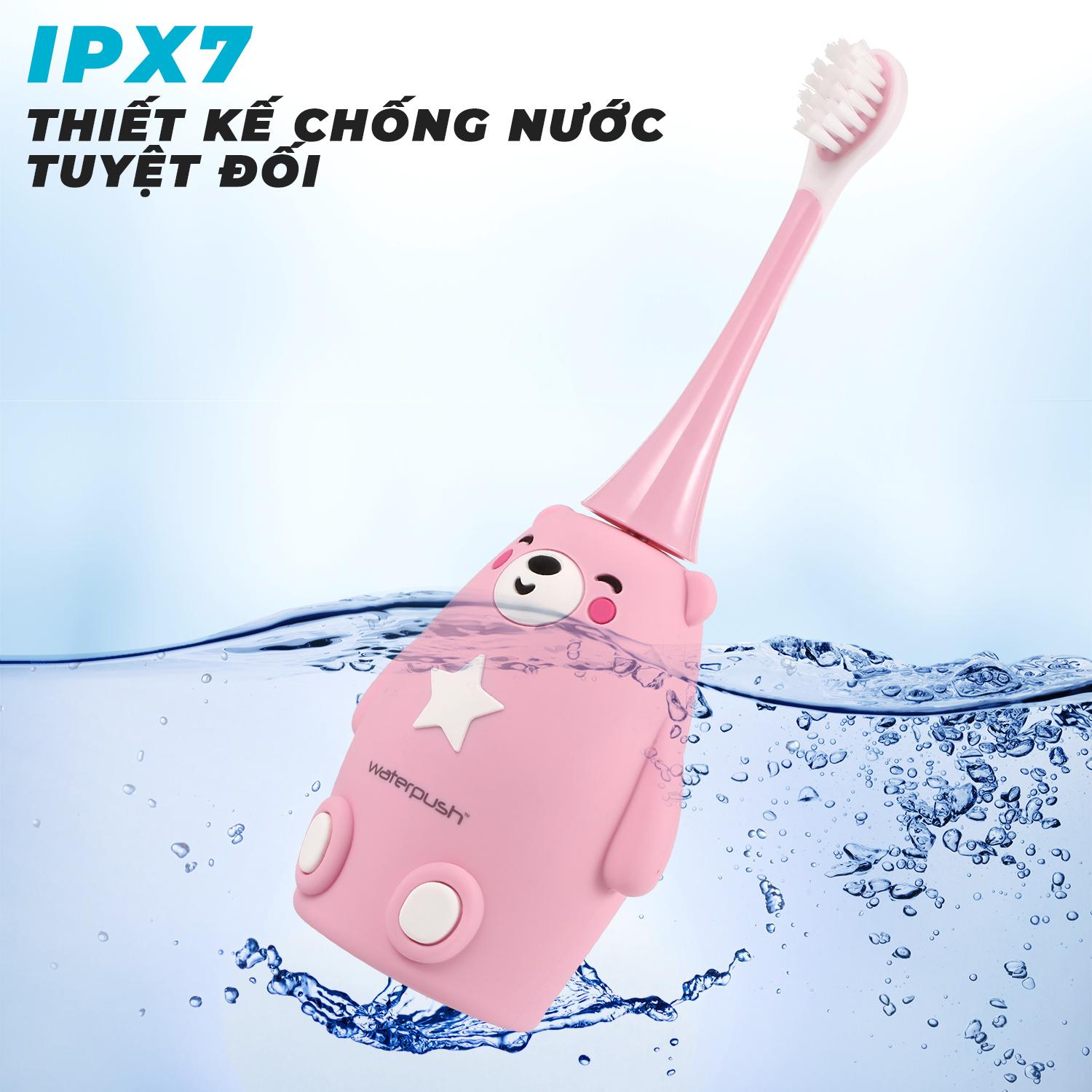 Mô tả Bàn chải điện trẻ em cao cấp WaterPush đầu chữ U siêu mềm và đầu bàn chải siêu mảnh giúp bé làm sạch - 4