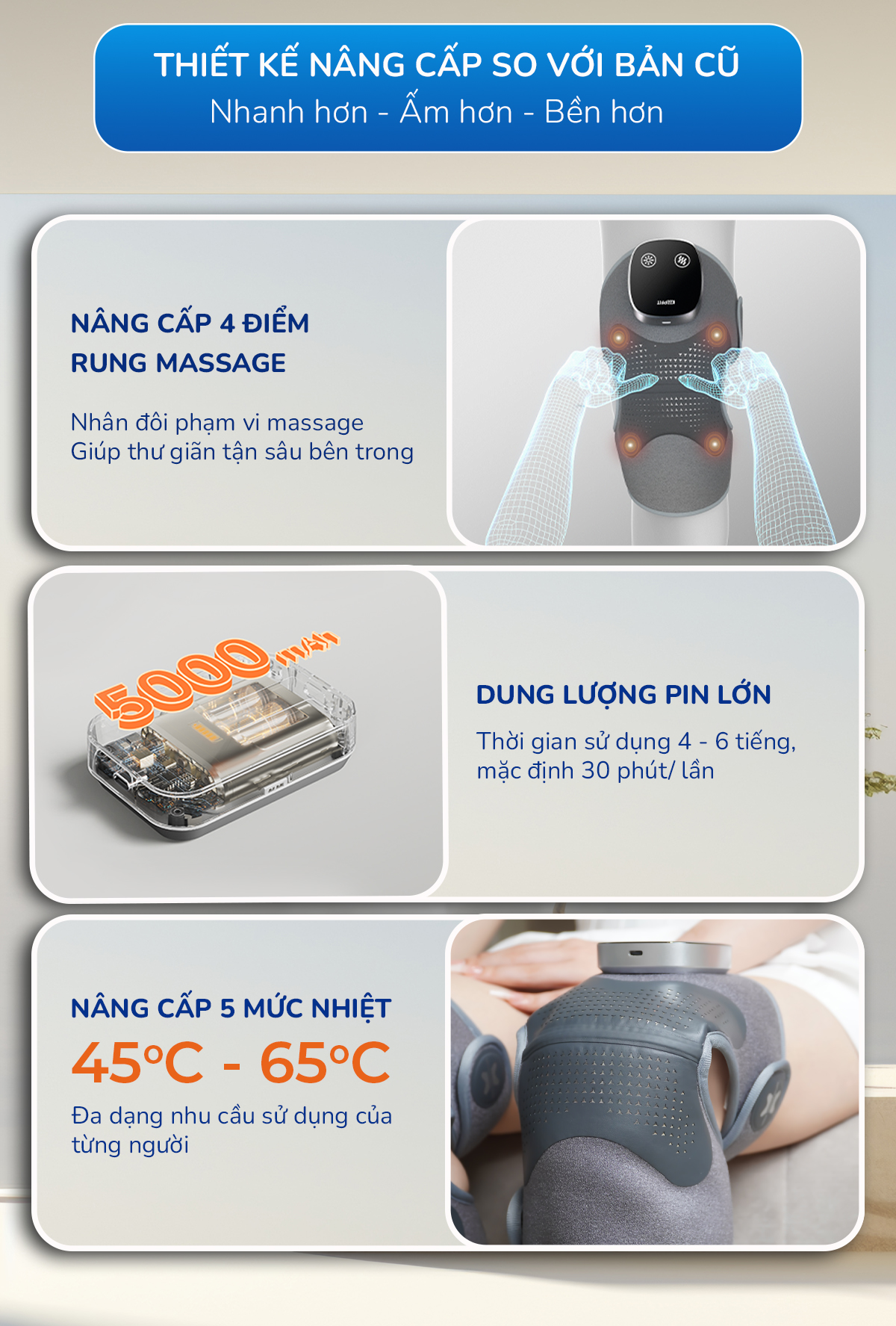 Mô tả Combo Máy Massage Cổ BUMAS M3 Pro Và Máy Massage Đầu Gối BUMAS M6 Pro - 12