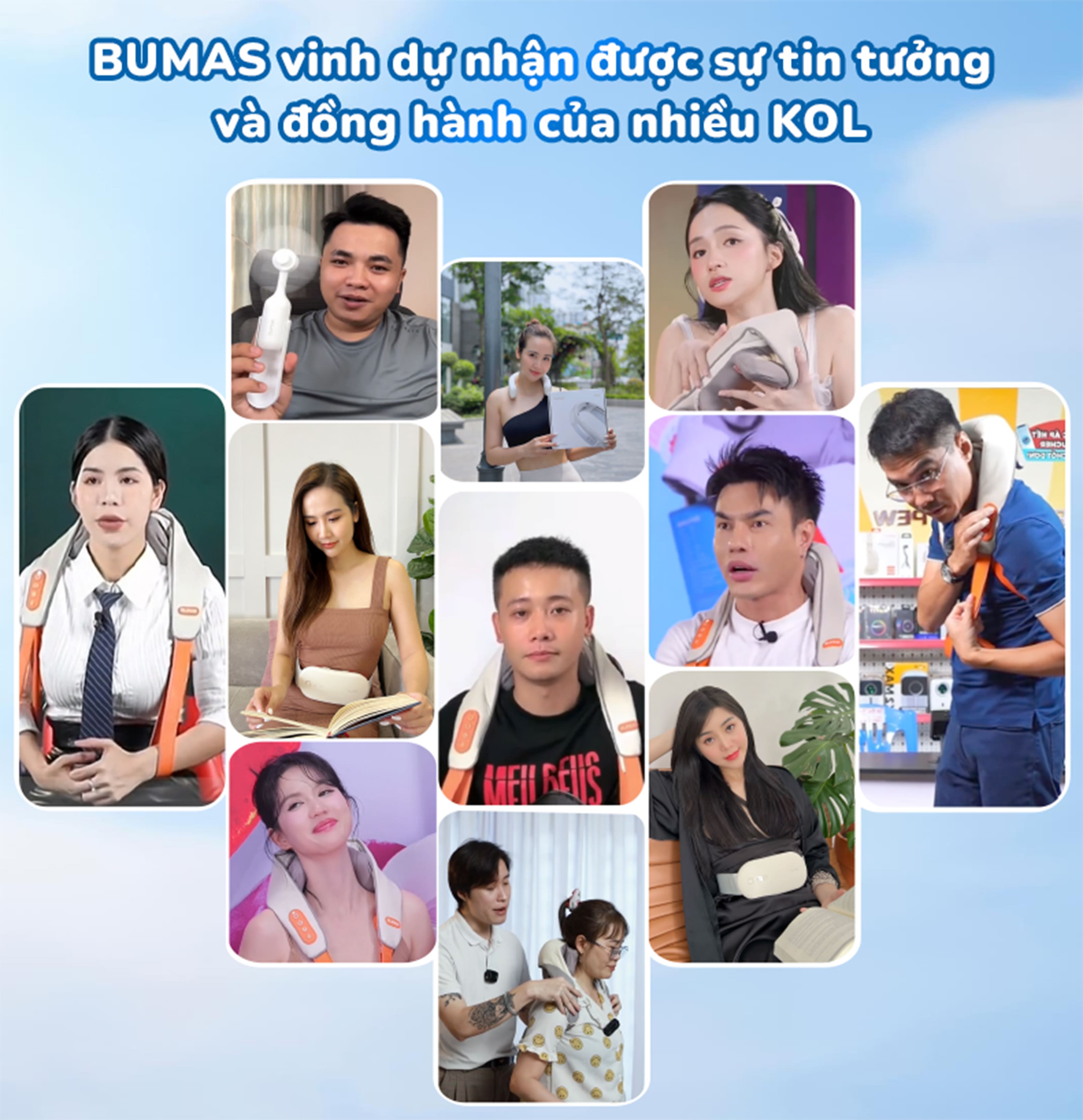 Mô tả Combo Máy Massage Cổ Vai Gáy BUMAS M3 Pro Và Máy Mát Xa Chân BUMAS M5 Chườm Ấm Kết Hợp Massage - 1