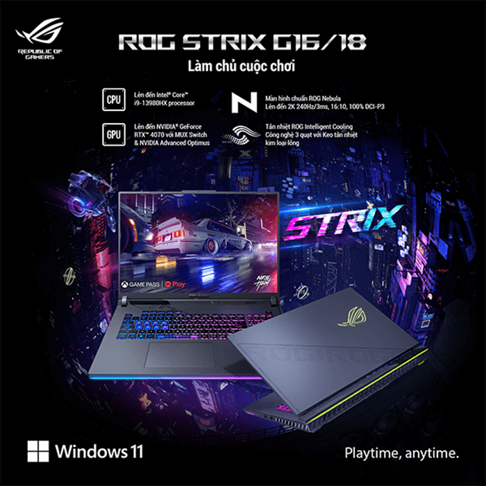 Mô tả Laptop ASUS ROG Strix G16 G614JU-N3206W i7-13650HX | RTX™ 4050 6GB | 16GB | 1TB | 16' | Win 11 - 1