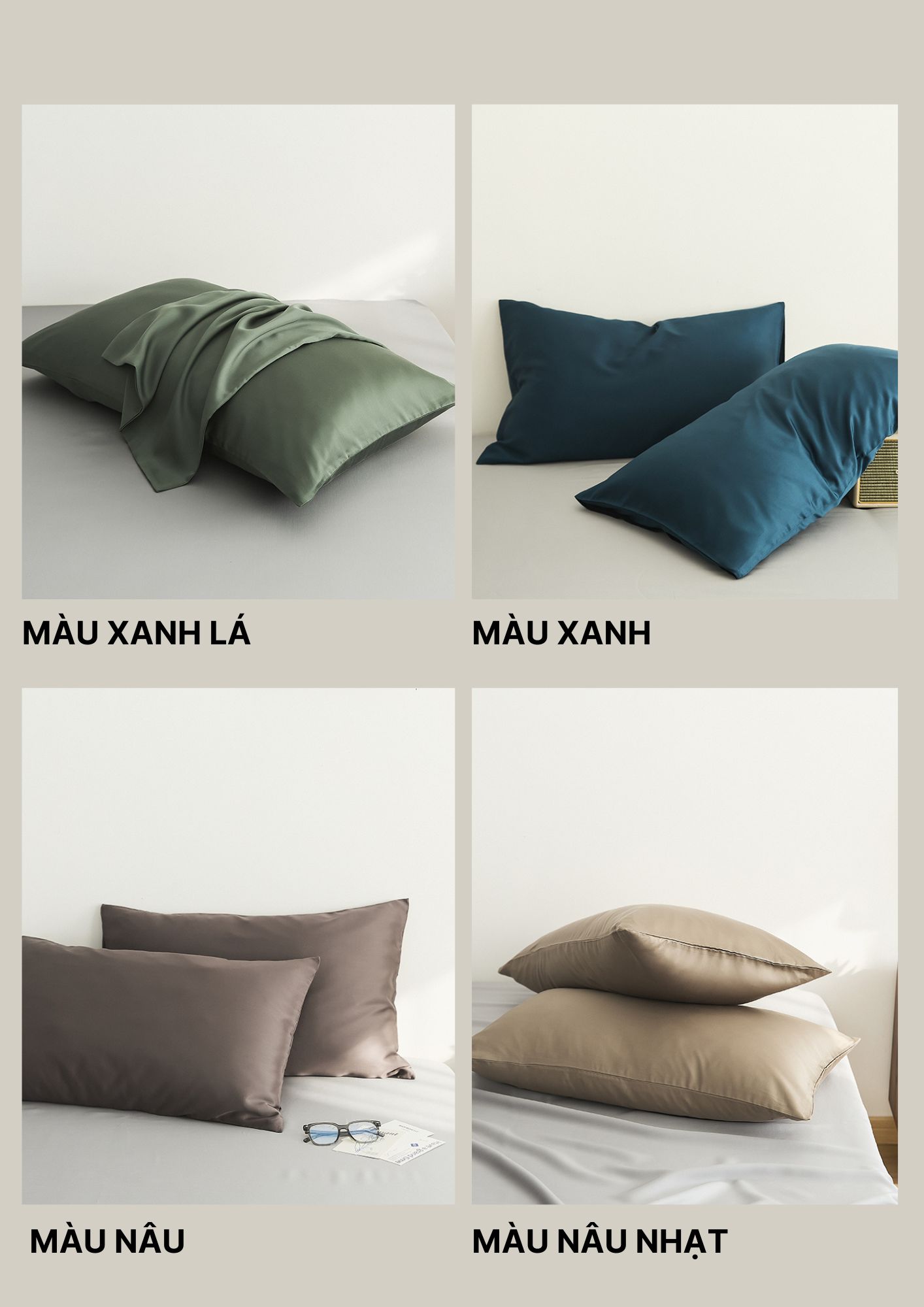 Mô tả Vỏ Gối Nằm Lụa Tencel 60s He thong Nem Size 50x70 40x60 cm Màu Trơn Mềm Mại Mát Mẻ - 2
