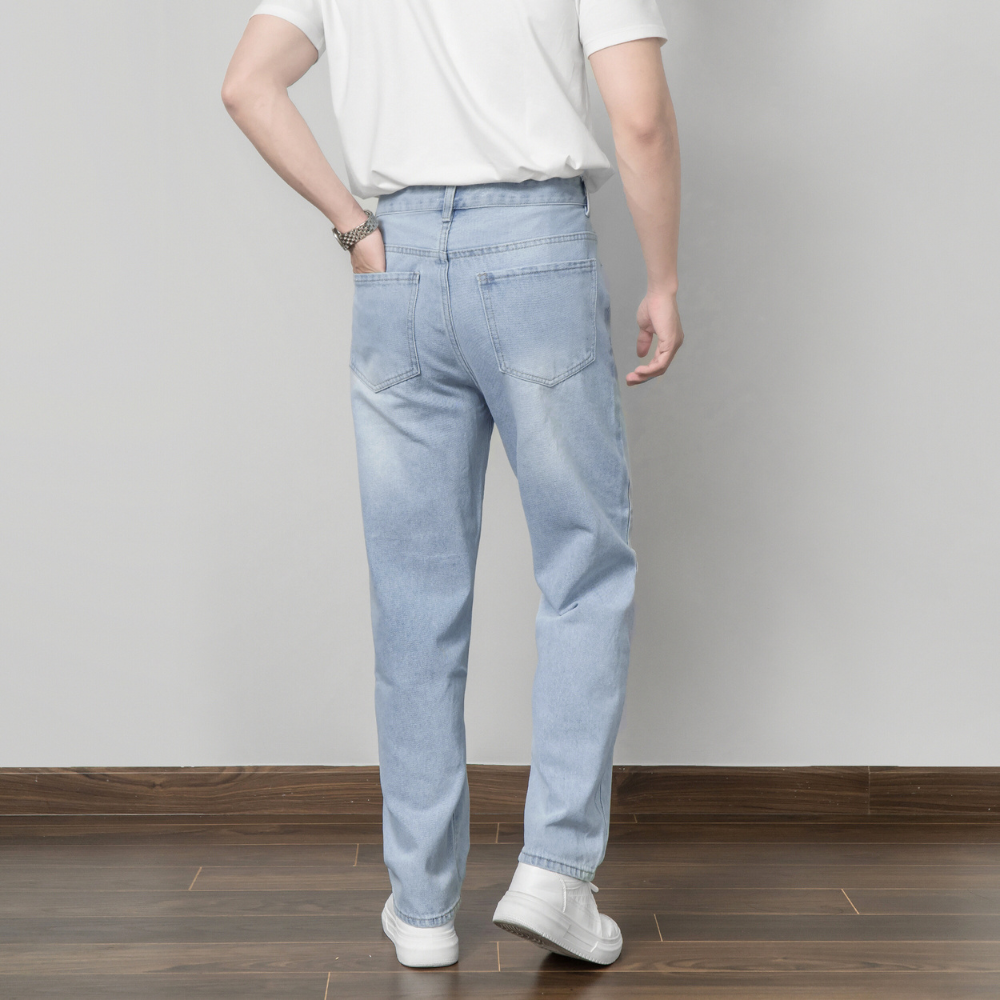 Mô tả Quần baggy jean nam RETRO BAMI HOME quần dài jean nam ống suông phong cách Hàn Quốc QJ07 - 3