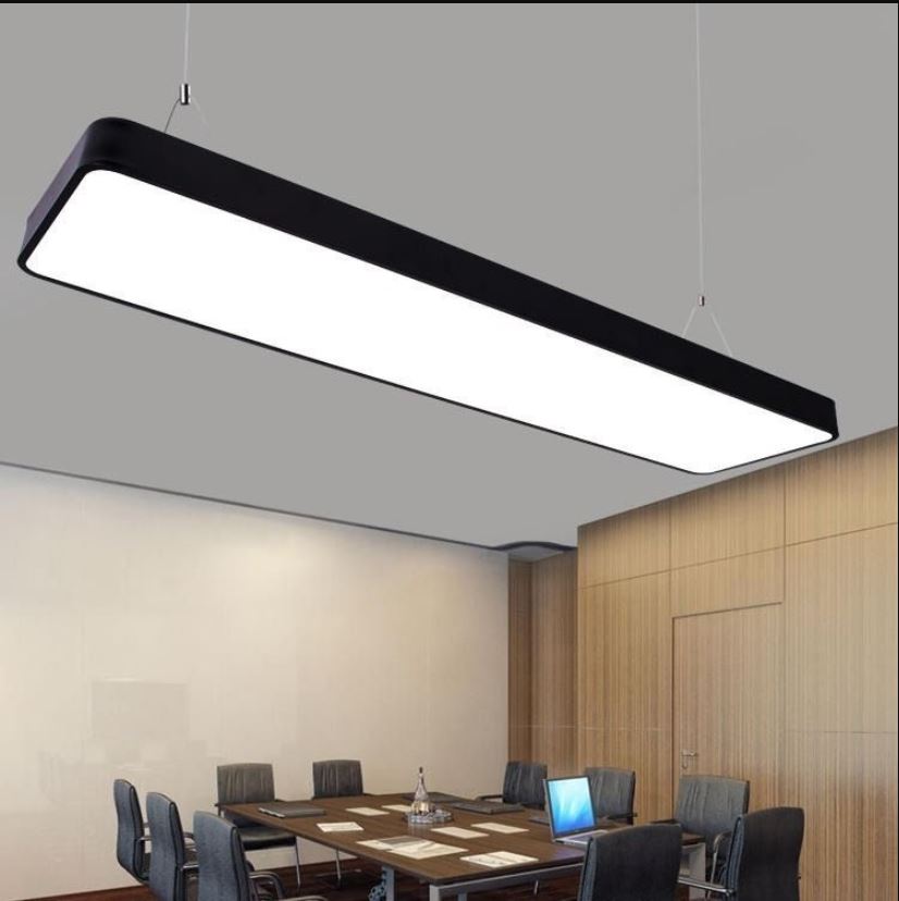 Mô tả Đèn máng thả Văn phòng MONSKY loại to bo góc và vuông góc 60w,  72W  1m2 vỏ đen BLACK - 1