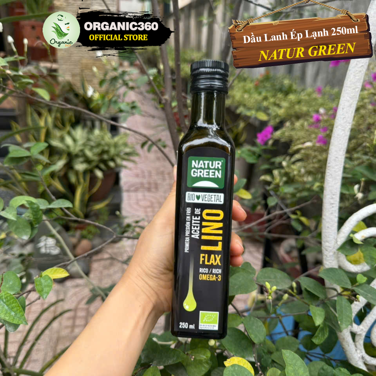 Mô tả Dầu Oliu, Dầu Lanh, Dầu Vừng Mè Nguyên Chất Ép Lạnh Hữu Cơ NATURGREEN Dầu Ăn Dầu Thực Vật Eatclean - 2